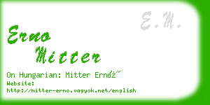 erno mitter business card